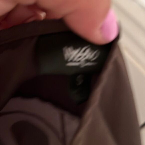 𝅺MOSSIMO Brown and Grey V-Neck Mini Dress with Attached Belt.  Size Small - Picture 6 of 6